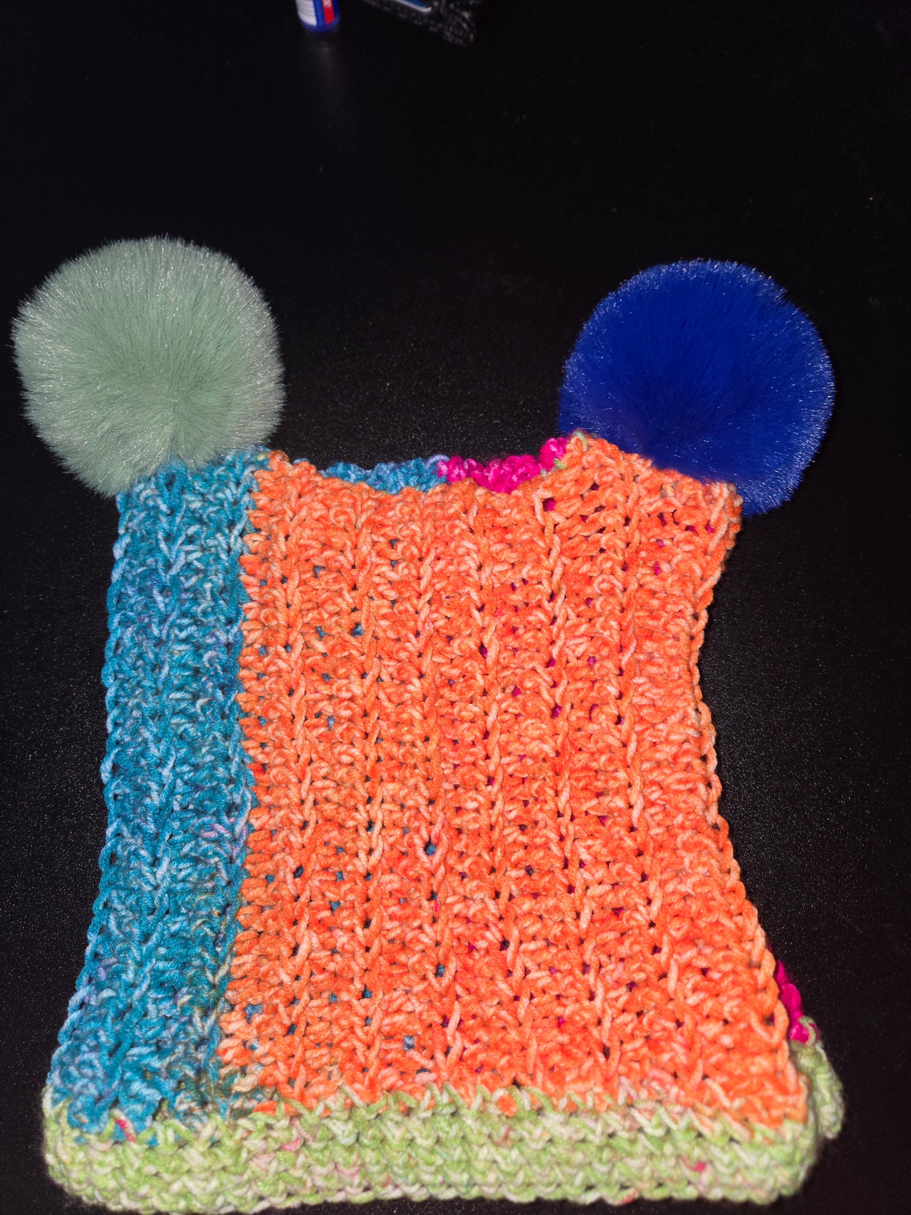 Multi-Colored, Reversable Crochet Beanie
