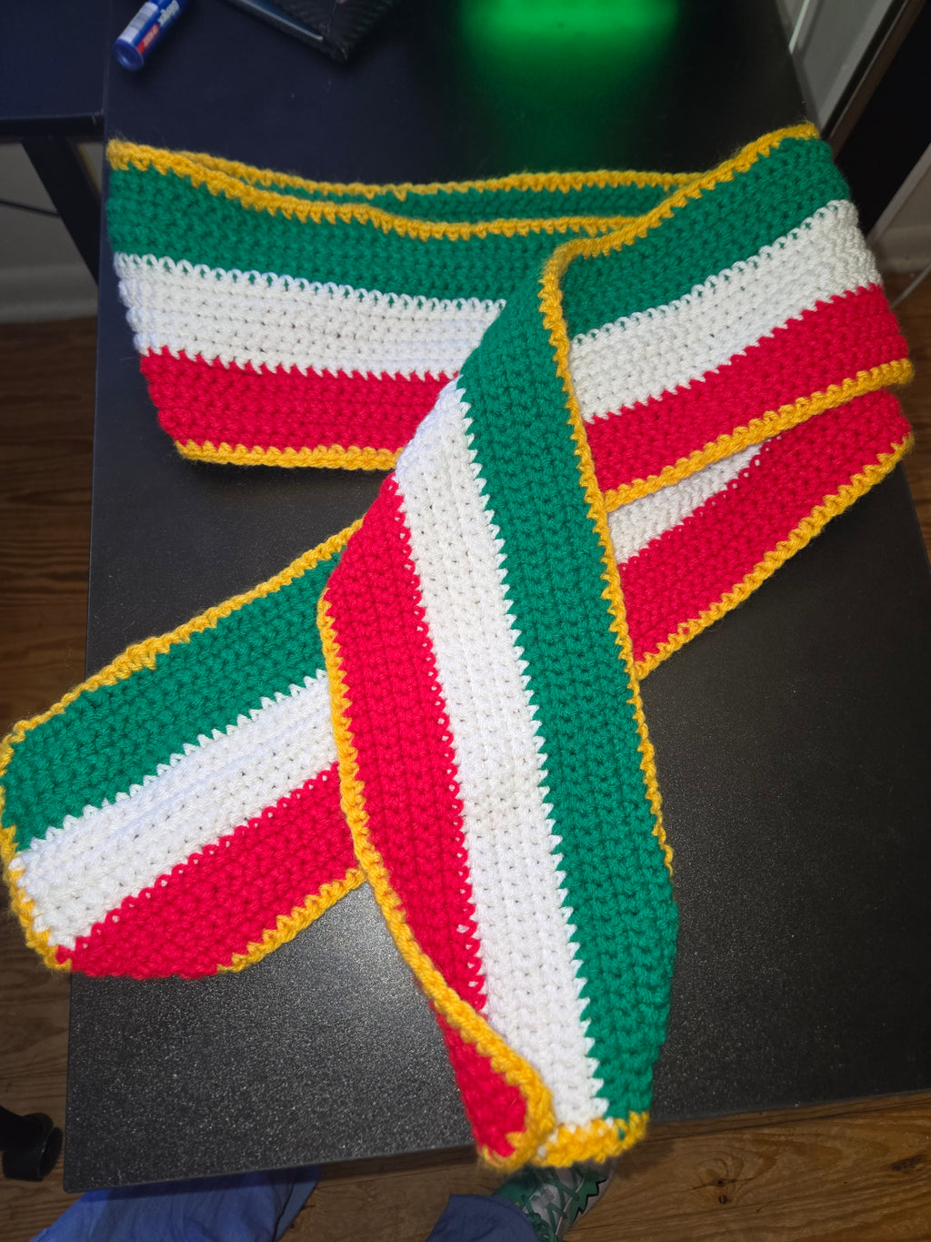 Handmade Crochet Scarf Representing Mexico